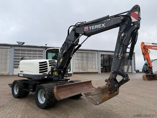 Mobile excavator TEREX TW 110, Schild, Pratzen, S.W.S, Knickausleger