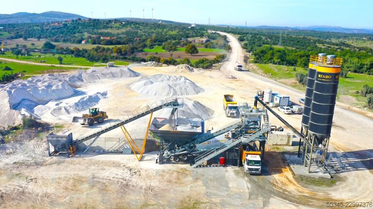 Mobile Concrete Batching Plant FABO Mobile Concrete Batching Plant 120 m3/h Mobile Concrete Batching Plant