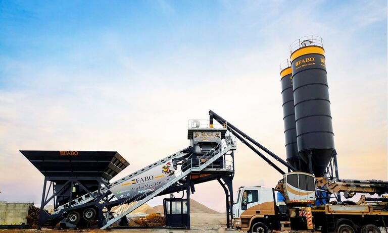 Mobile Concrete Batching Plant FABO Mobile Concrete Batching Plant 120 m3/h Mobile Concrete Batching Plant