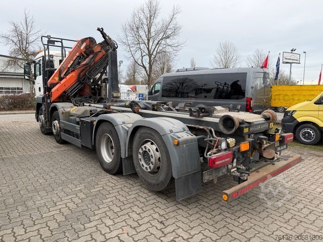 Roll-off tipper truck MAN TGS 35.400 Abrollkipper Meiller Krans Atlas 12,1