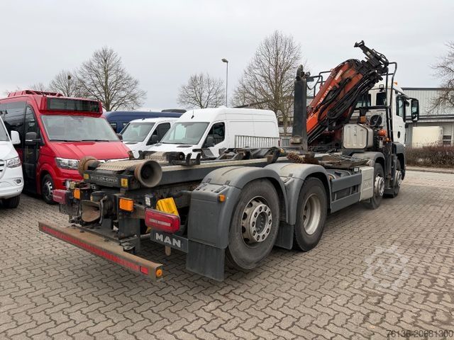 Roll-off tipper truck MAN TGS 35.400 Abrollkipper Meiller Krans Atlas 12,1