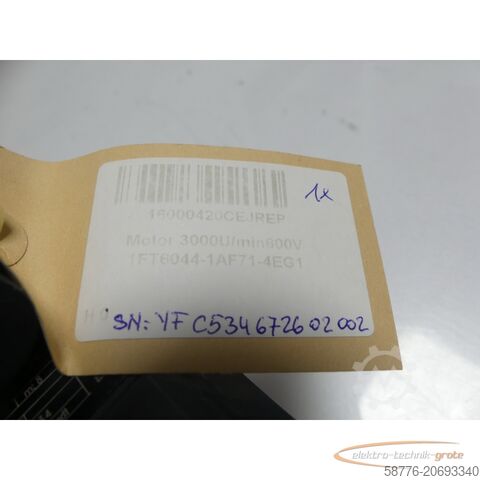 Control unit Siemens 1FT6044-1AF71-4EG1 Motor SN: YFC534672602002 -generalüberholt-
