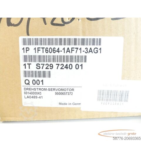 Control unit Siemens 1FT6064-1AF71-3AG1 Synchronservomotor SN: 1TS729724001 - ! -