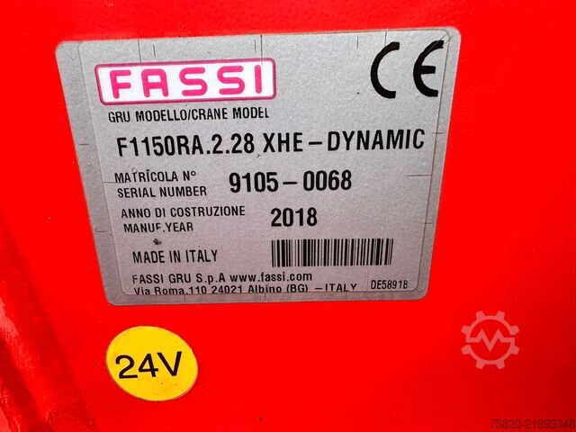 Crane truck Volvo FH 8X4 BAKWAGEN MET FASSI F1150RA.2.28 XHE-DYNA...