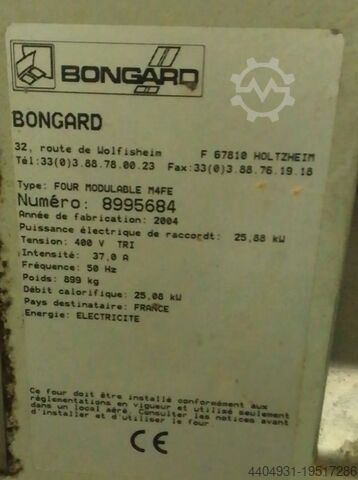 Used BONGARD SOLEO 2-deck modular electric oven BONGARD M4FE