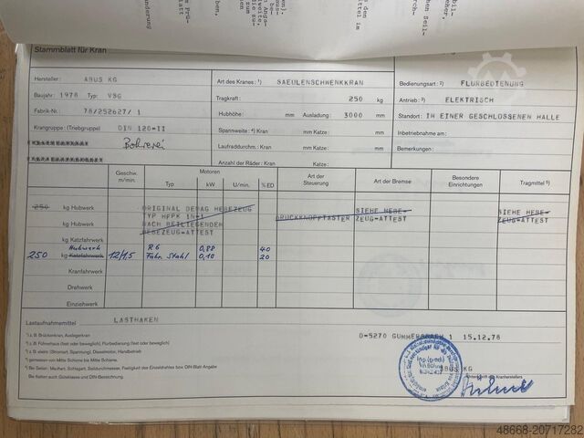 Säulenschwenkkrank Schwenkkran Kran Abus VSG