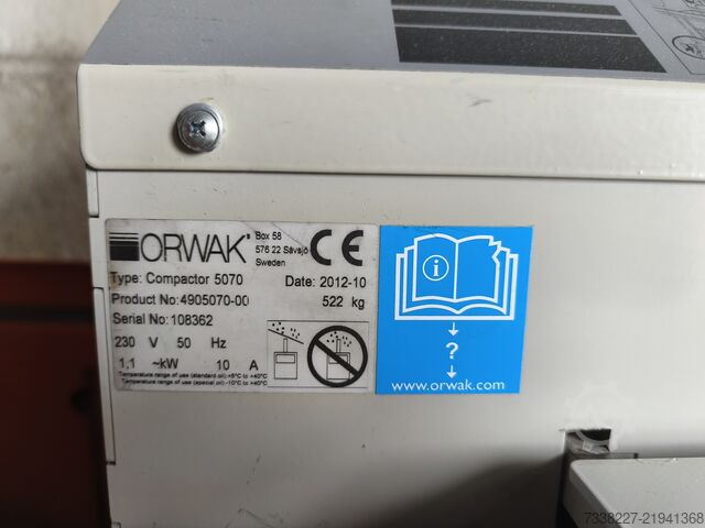 3 chamber waste packing press Orwak Compactor 5070
