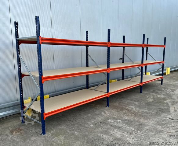 Weitspannregal ca. 57 lfm. Weitspannregale H: 200 cm T: 80 cm , 400 kg Fachlast , 3 Ebenen