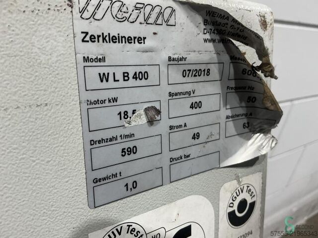 Zerkleinerungsmaschinen  Weima WLB 400 2018 Weima WLB 400