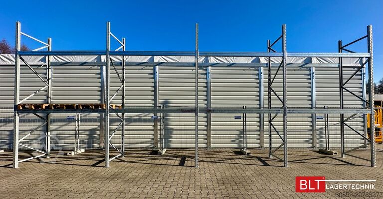 Palettenregal 11,2 lfm Palettenregale für Außenbereich H: 4,5m , 3000 kg Fachlast , FVZ
