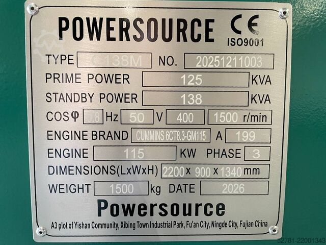 Generator set Cummins 6CT8.3-GM115 - 138 kVA Marine Genset - DPX-19752