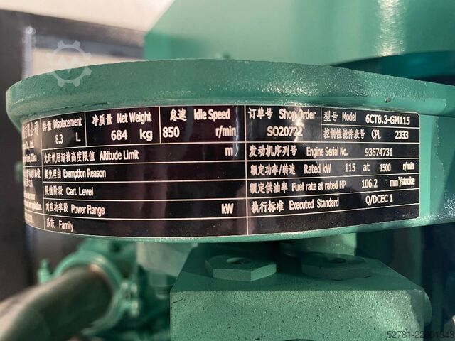 Generator set Cummins 6CT8.3-GM115 - 138 kVA Marine Genset - DPX-19752