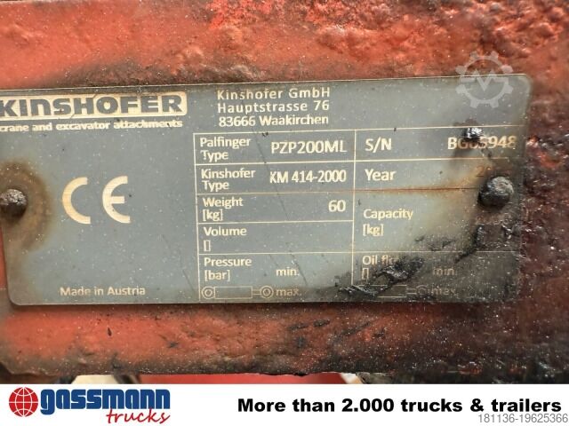 Truck mounted crane Kinshofer KM 414-2000 Palettengabel