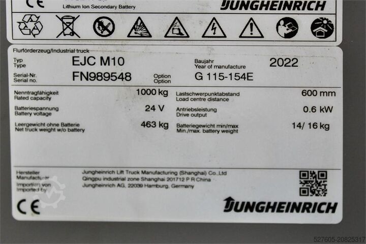 Stapler Jungheinrich EJC M10 154 E LI-ION