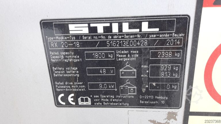 Forklift ID no. E00428 STILL RX20 - 18