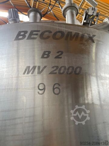 Becomix Type MV-2000 Edelstahl-Vakuum-Vormisch-Prozessbehälter, 2.000 Liter BECOMIX MV-2000