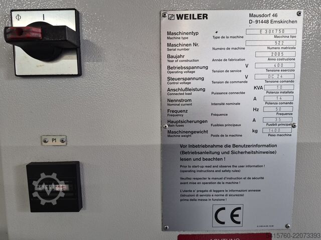 Cycle-controlled lathe WEILER E 30