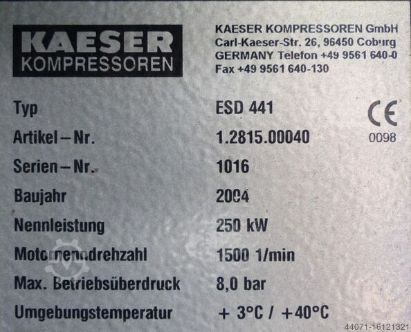 Schraubenkompressor 250 kW ESD441 Kaeser ESD441