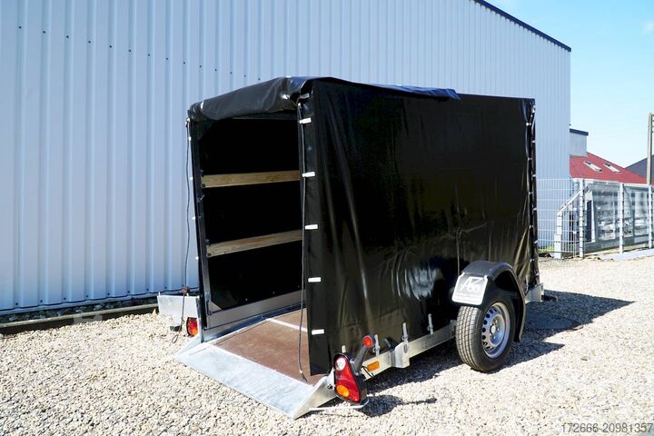 Tarpaulin trailer Vezeko HUSKY F 08.25 | PLANE | SCHWARZ 246X127X155CM 750KG | ABSENKER