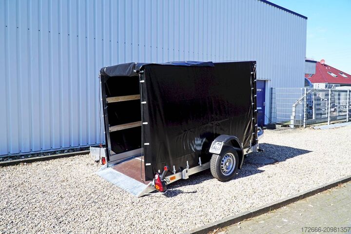 Tarpaulin trailer Vezeko HUSKY F 08.25 | PLANE | SCHWARZ 246X127X155CM 750KG | ABSENKER