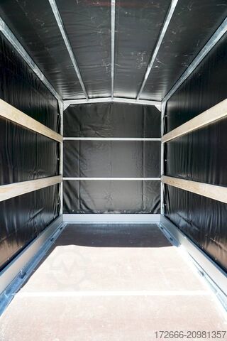 Tarpaulin trailer Vezeko HUSKY F 08.25 | PLANE | SCHWARZ 246X127X155CM 750KG | ABSENKER