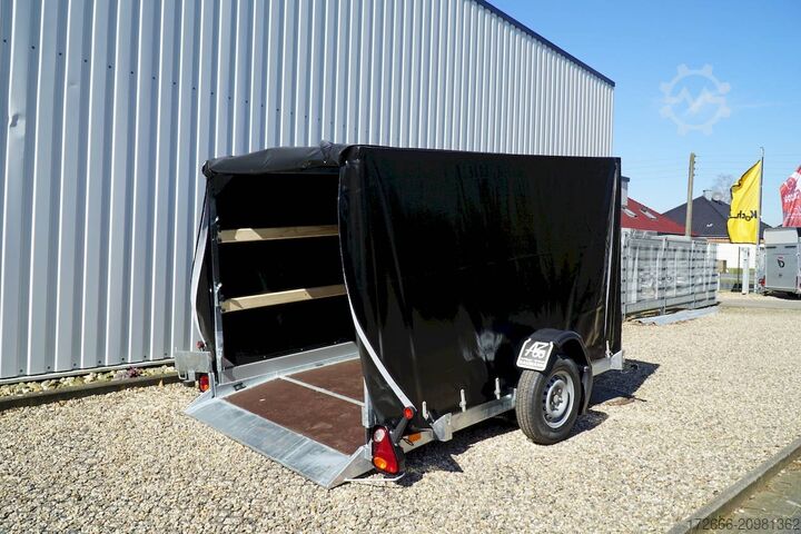 Curtain-sided trailer Vezeko HUSKY FB 13.28 | PLANE | SCHWARZ 272X162X155CM 1300KG ABSENKER