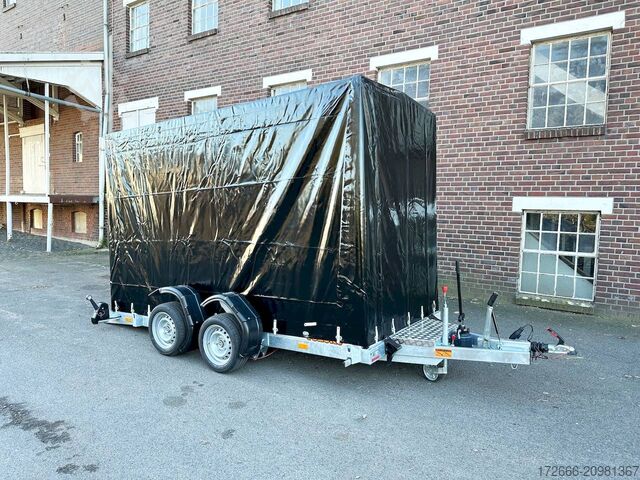 Curtain-sided trailer Vezeko HUSKY FB 27.35 | PLANE | SCHWARZ 345X162X210CM 2700KG ABSENKER