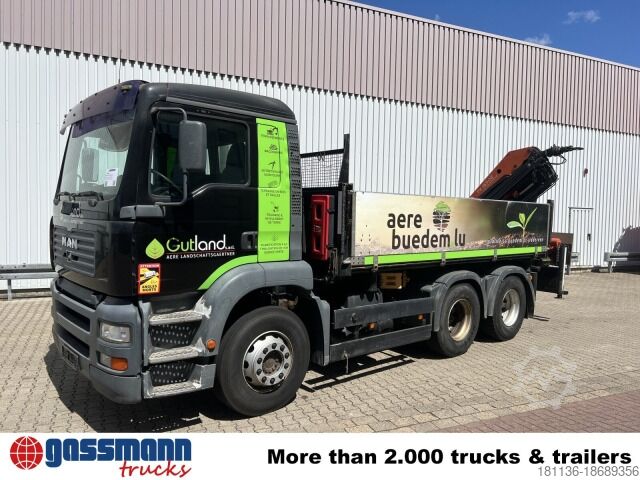 Kipper LKW MAN TGA 26.363 6x4 BB, PK 16502 C Kran, absattelbar,