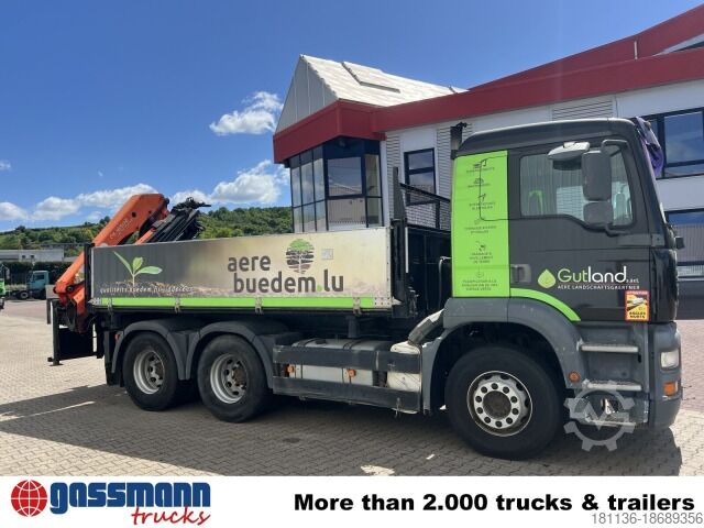 Kipper LKW MAN TGA 26.363 6x4 BB, PK 16502 C Kran, absattelbar,