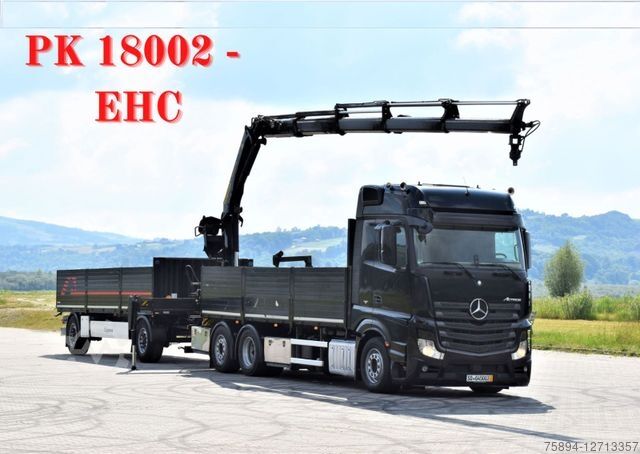 Autokran MERCEDES-BENZ ACTROS 2542 + PK18002-EH C/FUNK + Anhänger!