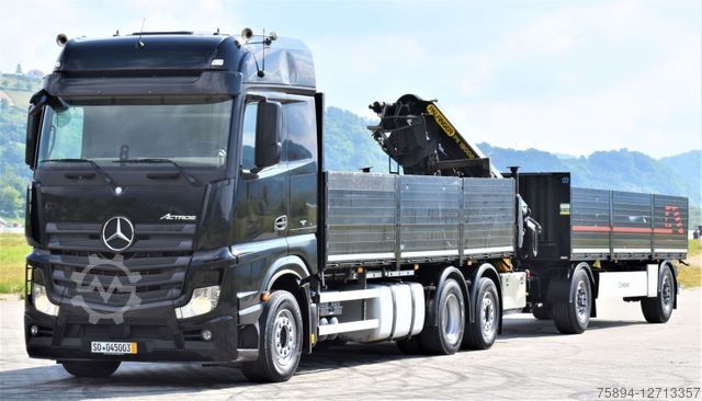 Autokran MERCEDES-BENZ ACTROS 2542 + PK18002-EH C/FUNK + Anhänger!