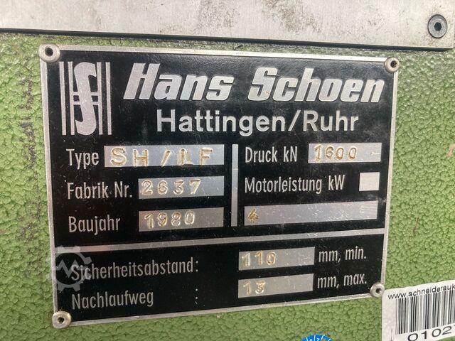 Hydraulic press Hans Schoen SH/LF 160