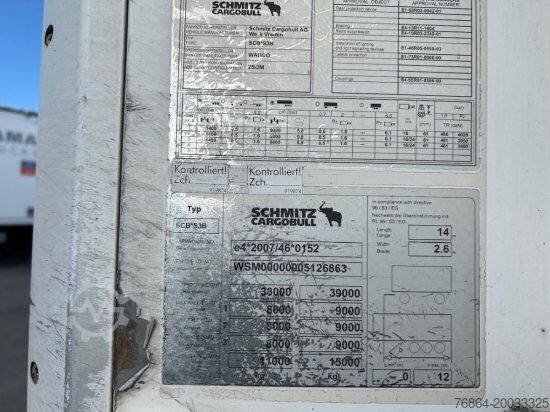 Tieflader-Sattelauflieger SCHMITZ SCB S3B KüHLAUFLIEGER, TK SLXE 400, LIFTACHSE, DOPPELSTOCK, BLUMENBREITE