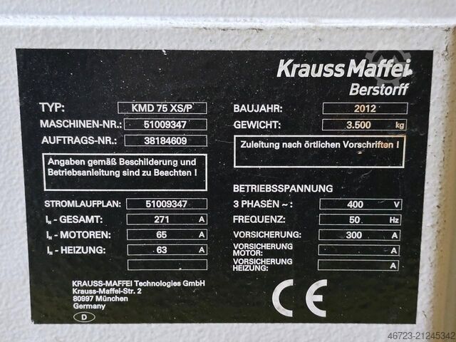 Plastic production line KRAUS - MAFFEI KMD 75 XS/P