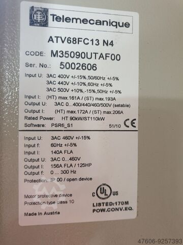 Frequency converter 132kW Schneider Electric ATV68