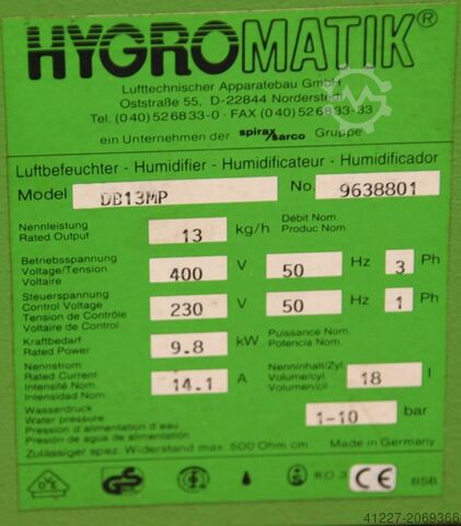 Humidifier Hygromatik DB13MP