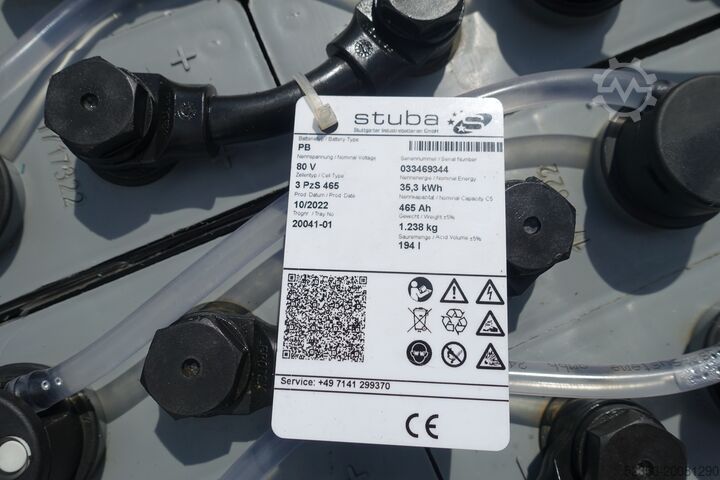 Forklift battery, batteries, accumulator Stuba 80v 3PzS465 Staplerbatterie Gabelstapler