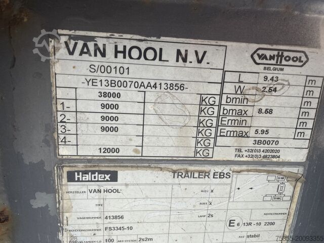 Container transport Van Hool 3B0070 20/30 FT Chassis / BPW Axles / Liftaxle ...