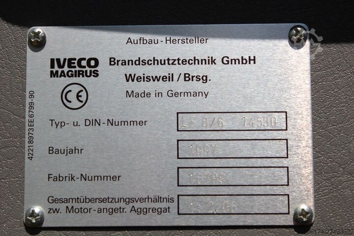 Spezial-LKW IVECO 95 E 18 4x4 Single Bereift  Feuerwehr LF 8/6