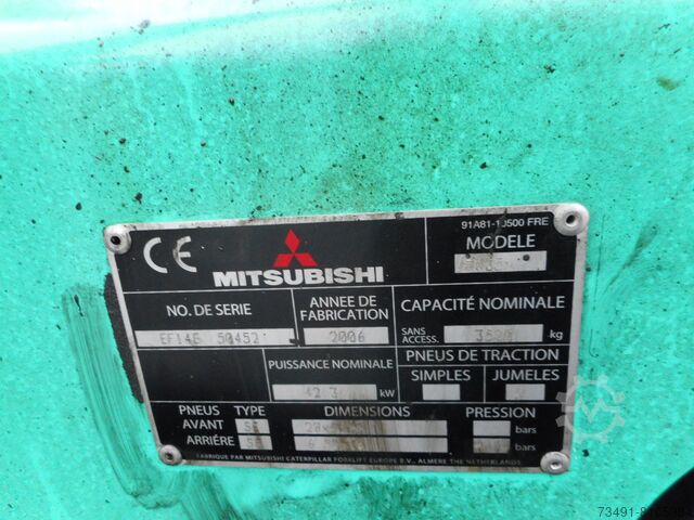 Frontloader Forklift Diesel Forklift Mitsubishi FD35N mit Zwillingsreifen