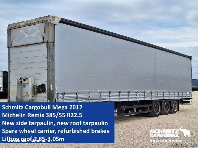 Open semitrailer with tarp Schmitz Cargobull Curtainsider Mega