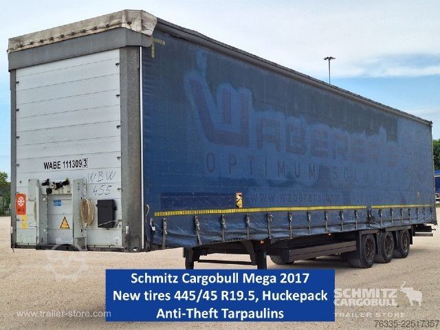Open semitrailer with tarp Schmitz Cargobull Curtainsider Mega