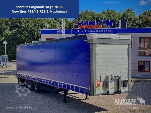 Open semitrailer with tarp Schmitz Cargobull Curtainsider Mega