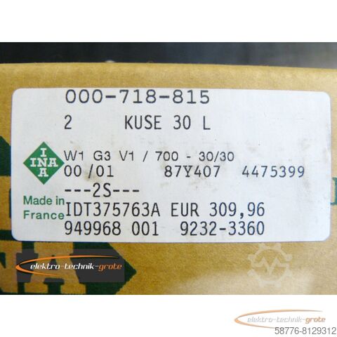 Component INA Satz  KUSE 30 L W1 G3 V1/700-30/30 Kugelumlaufeinheit    !