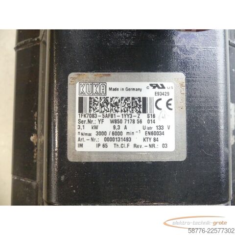 Control unit KUKA 1FK7083-5AF81-1YY3-Z S16 Servomotor SN: YFW850717856014