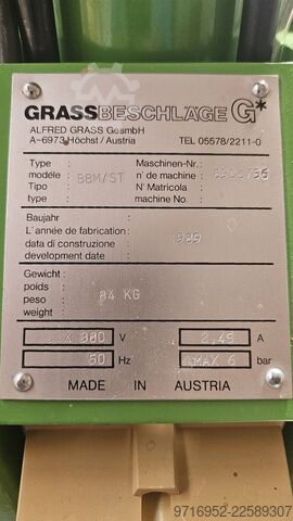Fitting drill machine Grass / BLUM BBM /ST Bänder- & Reihenlochbohrmaschine
