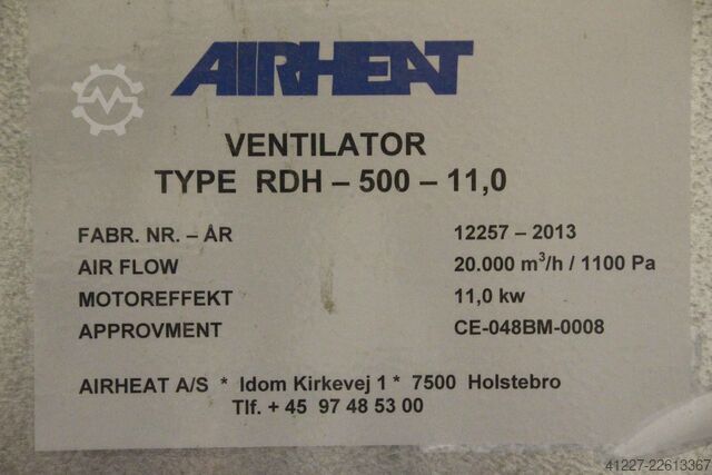 Staubabsauggebläse 11 kW Schallschutz Airheat RDH-500-11,0