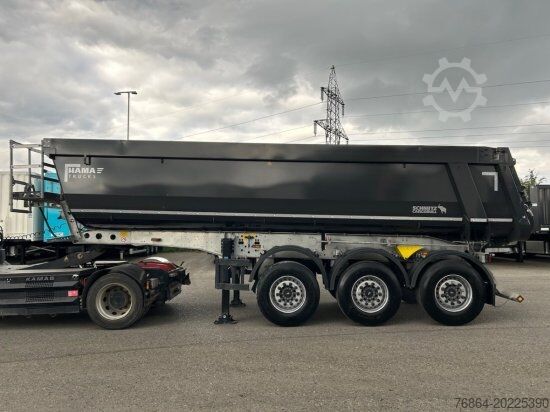 Tipper semitrailer SCHMITZ KIPPMULDE 24M³, STAHL-LIGHT CHASSIS, LIFTACHSE, ROLLPLANE