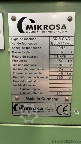 Centerless cylindrical grinding machine HERMINGHAUSEN Mikrosa SR 5