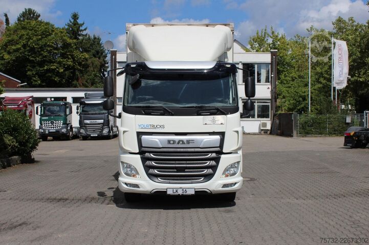 Flatbed truck with tarp Daf CF  320 Plane   Schlafkabine Klima LDW Edscha LBW